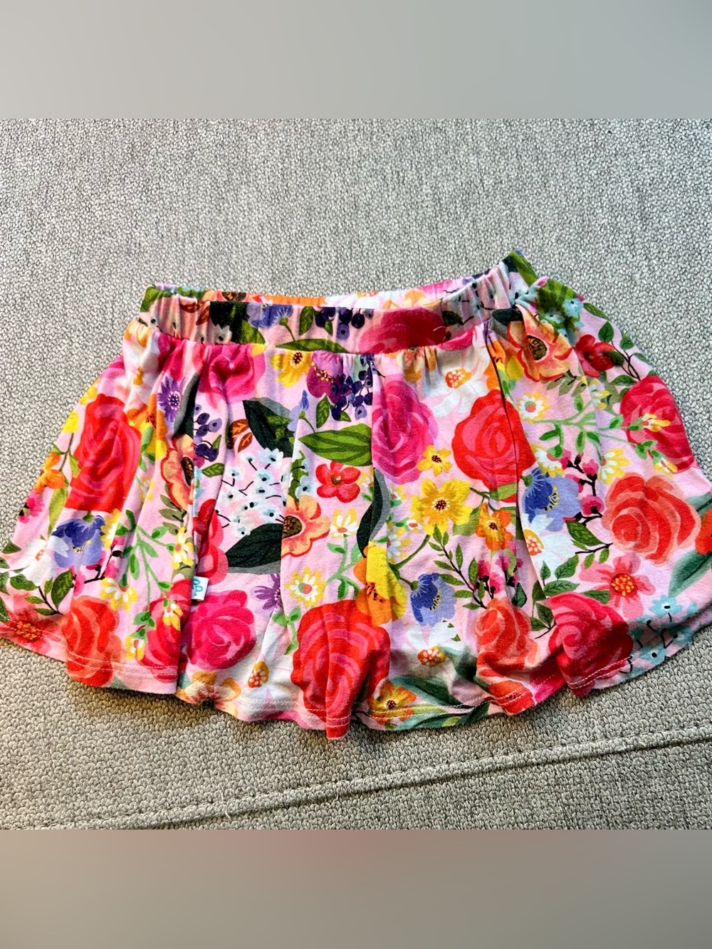 Posh Peanut 3T Pink Multicolor Floral Skirt